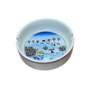 Villeroy & Boch Naif Christmas Ashtray Dish Luxembourg Winter Scene